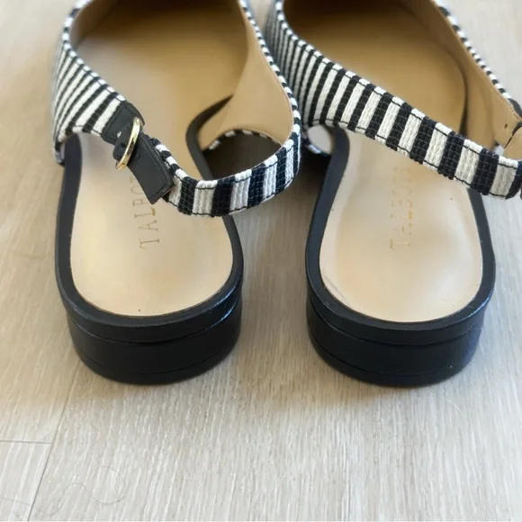 Talbots Black and White Striped Slingback Flats - Picture 4 of 5